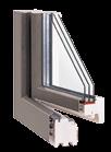 20 % Detal drzwi z nakładką aluminiową Okna aluminiowo - drewniane charakteryzującą się doskonałym uszczelnieniem, funkcjonalnymi okuciami - w