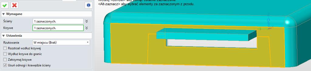 Definiujemy powierzchnie przypisane do matrycy i stempla.