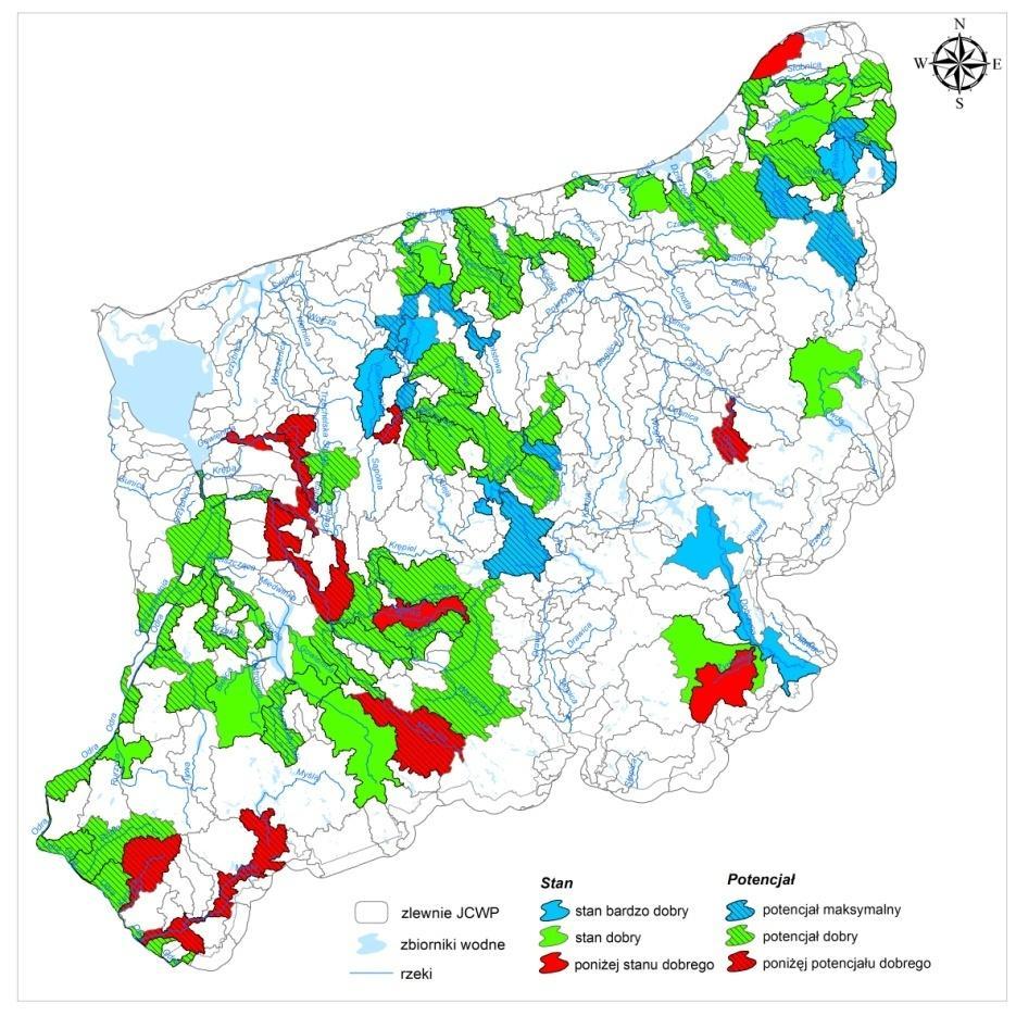 Ocena elementów fizykochemicznych Ocenę elementów fizykochemicznych przeprowadzono na podstawie wyników badań wskaźników wymienionych w załącznikach 1, 5 i 6 do rozporządzenia.