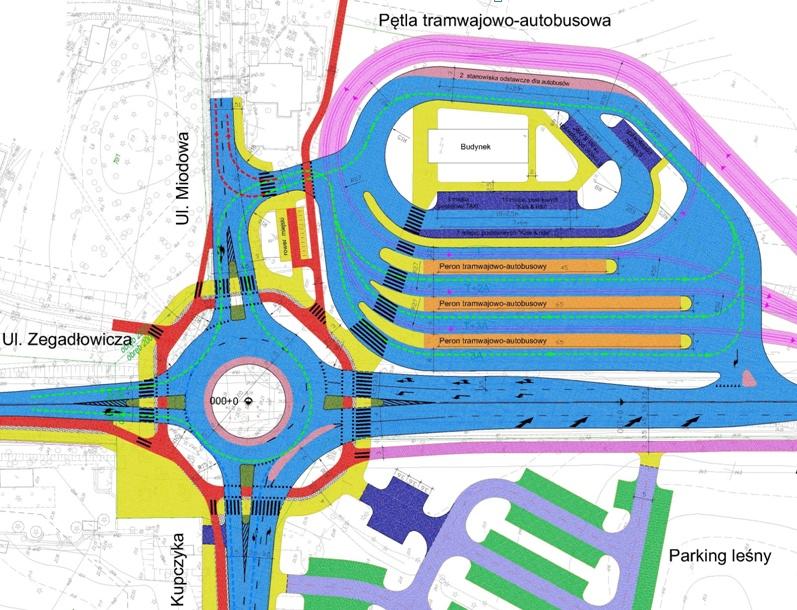 Węzeł przesiadkowy Głębokie modernizacja skrzyżowania przy al. Wojska Polskiego ul. Zegadłowicza, ul. Kupczyka, ul. Miodowa wraz z remontem ul.