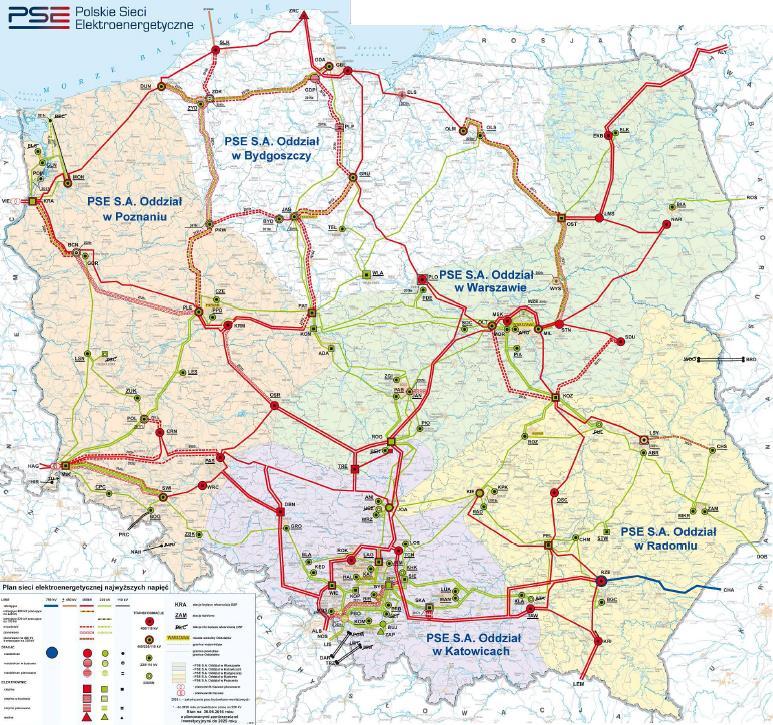 modeli KSE otrzymanych od krajowego operatora PSE SA Infrastruktura elektroenergetyczna na poziomie sieci przesyłowej, dla scenariusza