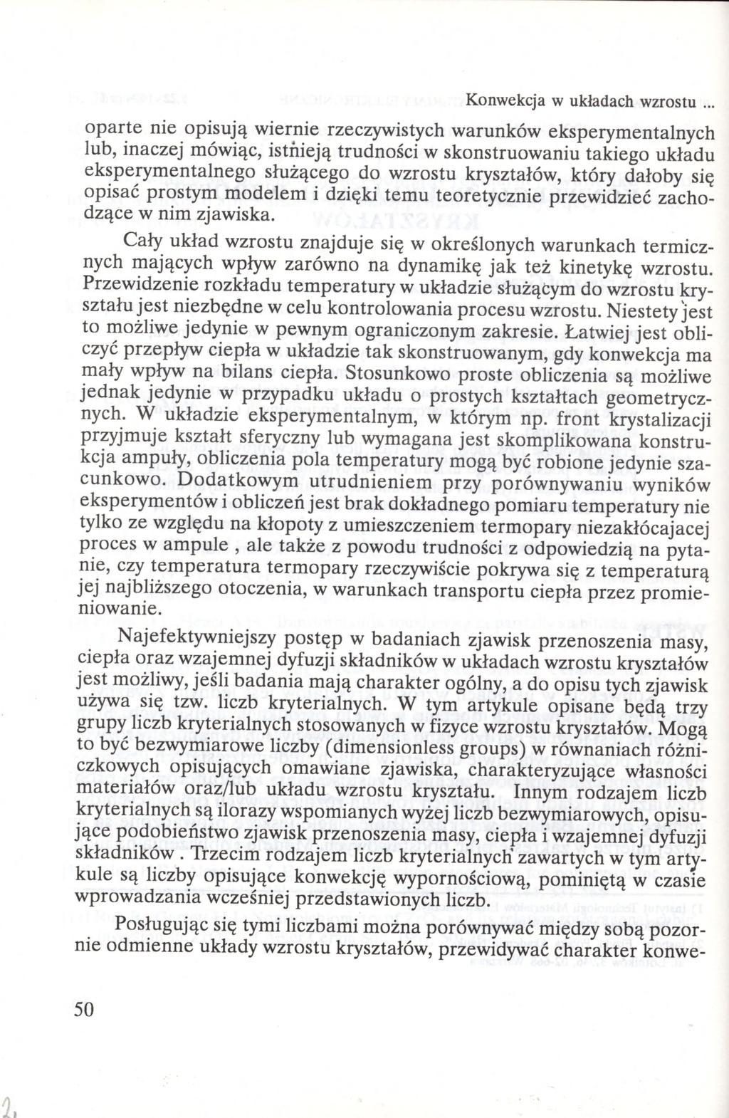 Konwekcja w układach wzrostu.