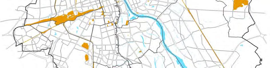 użytkowe mieskań, wielofunkcyjne centra handlowe, charakteryujące się niskimi walorami architektonicnymi, parterowe dużymi powierchniami parkingowymi usytuowanymi na powierchni terenu, programem