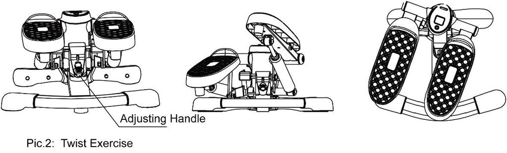 THE SHIFT BETWEEN UP-DOWN AND TWIST EXERCISE Make the pedals on the same level, keep them horizontal!