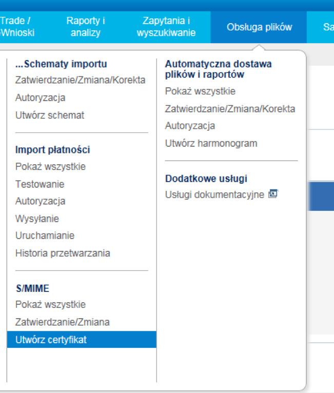 Administrowanie zabezpieczeniami S/MIME Jeśli chcesz skorzystać z zabezpieczeń, w zakładce Obsługa plików, w sekcji S/MIME wybierz pozycję Utwórz certyfikat. Wprowadź wymagane dane. b a c Opis pól: a.