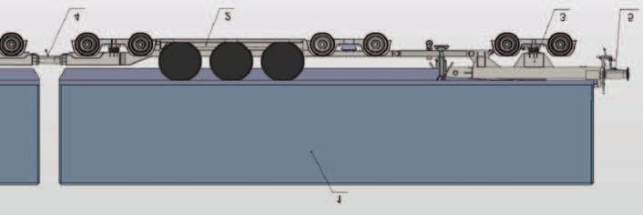 cięgłowo-zderzne, 5) urządzenia cięgłowo-zderzne wózka przedniego analizę rozwiązania konstrukcyjnego newralgicznych węzłów wózka krańcowego w module naczep drogowych w uformowaniu kolejowym.