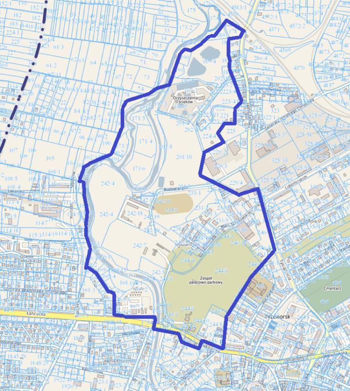 Rysunek 4 Lokalizacja podobszaru nr 2 Źródło: http://mprzeworsk.e-mapa.