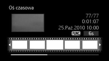 Oś czasowa Suwak Bieżąca scena / łączna liczba scen Długość sceny Data i czas zapisu Odstęp pomiędzy klatkami Klatka, od której ma się rozpocząć odtwarzanie 3 Wybrać ( ) moment rozpoczęcia