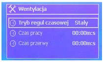 Regulacja czasowa 0-10: dostęp do ekranu wyjścia analogowego timingu (patrz 4.2.1.1.) Przekaźnik wentylacji: dostęp do ekranu przekaźnika wentylacji (patrz 4.2.1.2.) Wartości nieprzekraczalne: dostęp do ekranu wartości nieprzekraczalnych (patrz 4.