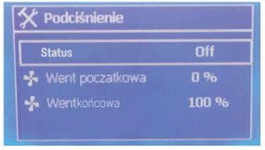 3 EKRAN WLOTÓW POWIETRZA WPŁYW TEMPERATURY ZEWNĘTRZNEJ Przycisk wlotu powietrza \ Więcej opcji \ Wpływ temperatury zewnętrznej \ Temperatura zewnętrzna: włączenie lub