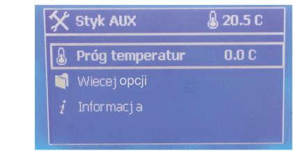 W tym trybie przekaźnik podłączony do styku termicznego zostanie aktywowany, gdy bieżąca temperatura będzie niższa od temperatury docelowej i zostanie dezaktywowany, gdy temperatura przekroczy