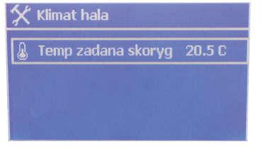 2. EKRAN GŁÓWNY 3. KLIMAT HALA 3.1 ZARZĄDZANIE MIKROKLIMATEM Wszystkie systemy w obiekcie (wentylacja, chłodzenie, ogrzewanie itp.