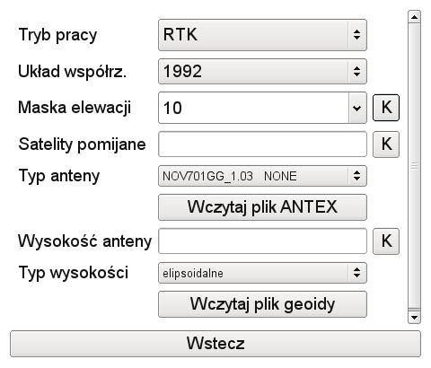 Pomiar Tryb pracy: Niezależny - pomiar wykonywany jest wyłącznie w oparciu o dane z odbiornika. Odbiornik nie pobiera poprawek.