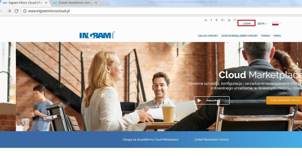 Wygenerowane nazwa użytkownika i hasło są na tym etapie takie same dla logowania do Ingram Micro Cloud Marketplace ( ) oraz systemu Ingram Micro GmbH.