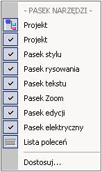Widok/Paski narzędzi/dostosuj pozwala na dostosowanie interfejsu do własnych potrzeb na przykład można zmieniać menu sy, paski ikon (paski narzędziowe), określić kombinację klawiszy itd.