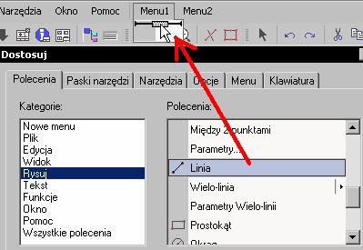 2) Wprowadzić nazwę dla "Nowego menu" klikając prawym przyciskiem myszy. Wybrać "Wygląd przycisku" z menu i zmodyfikować nazwę w oknie dialogowym. 3.