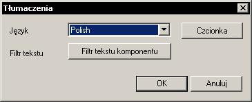 Używając funkcji "Odczytaj tekst z projektu", teksty są kopiowane do bazy tłumaczeń. Teksty dla nazw komponentów, oznaczenia przewodów i kody schematów zasadniczych nie są przetwarzane.