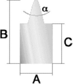 Profil A [mm] B [mm] C [mm] R [mm] α [ ] β [ ] Profil Sbb Profil specjalny 1 34 Sbb 2,2±0,02 5,0±0,01 2,5±0,01 0,2 max