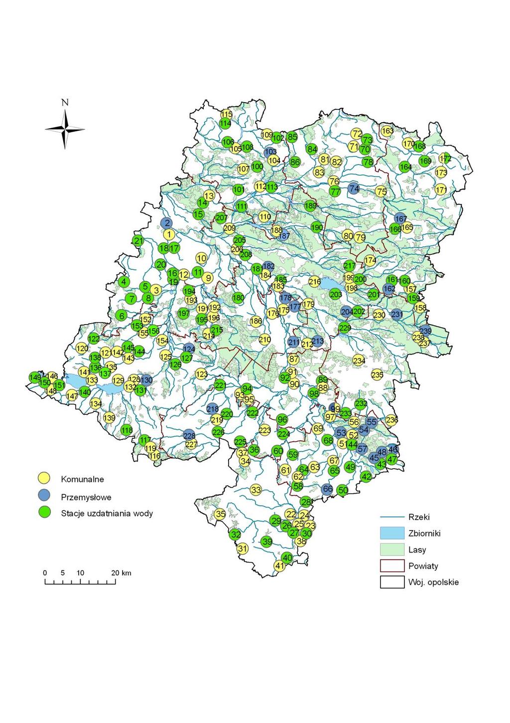 omunikat 1/W/2012 Charakterystyka punktowych źródeł zrzutów komunalnych i przemysłowych w województwie opolskim w 2011 roku Rys.