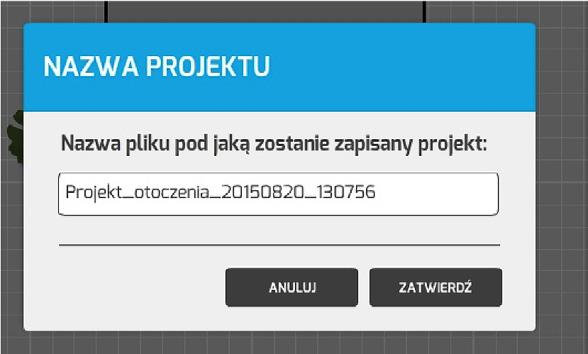 27/30 Aby zapisać swój projekt na dysku, należy kliknąć w przycisk Zapisz, znajdujący się w górnym menu. Projekt zostanie zapisany jako plik w folderze Pobrane na dysku użytkownika.