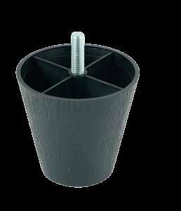 4 27 2 50 1 4 15 Noga meblowa stożkowa Ø75/45 z gwintem Conical plastic furniture leg /