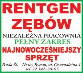 www.wiadomoscirudzkie.pl 13 OGŁOSZENIA 17.01.2018 Stomatolog Ginekolog Chirurg Dermatolog Pracownia Protetyczna Krzysztof Mazur PROMOCJA! Tylko o 800 zł za koronę porcelanową na podbudowie cyrkonowej!