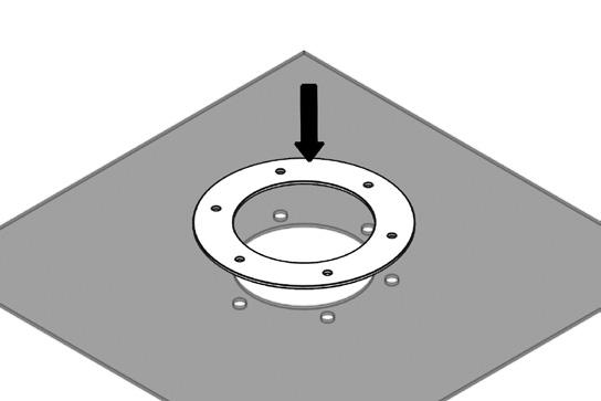 b) a) b) 7 Dosunąć flanszę do kołkowania (od 250 mm w wersji dzielonej), z wgłębieniami i fazowaniem, do taśmy uszczelniającej przez bolce gwintowane.