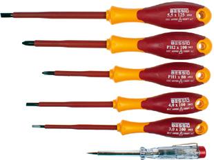 Wkrętak izolowany Insulated screwdriver Отвертка с изоляцией l (mm) B01B4001 2,5mm 75 80/320 5901383212842 B01B4002 3,0mm 100 60/240 5901383212880 B01B4004 4,0mm 100 50/200 5901383212910 B01B4006