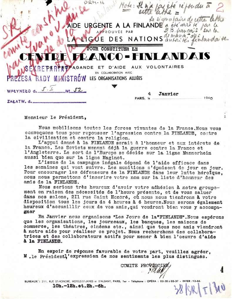 rsa Archives Reference No: PRM.16 /1 11.4: ' 4t i44t.4 4," c<4 AIDE URGEI4TE A LA FINLANDE A i,,,54a ROUVE PAR J i Ot t#' 0";.ClĄfl 41k. kir " P, d E DES NATIONS OUR CONSTITUER LB hłotłio.