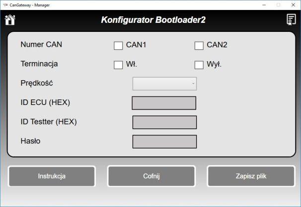 txt ustawienia parametrów bootloader2 w standardzie UDS Konfigurator FlexMode.