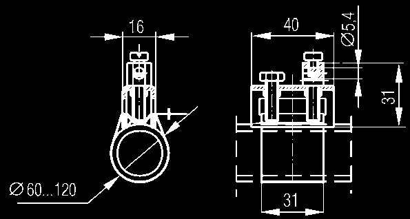 Złączki i zaciski ochronne / Joints and protection clamps / Клеммы и защитные зажимы Taśmy i opaski uziemiające Taśmy uziemiające Taśma uziemiająca TU-1 (miedź M1Er) jest zaciskana na rurach o