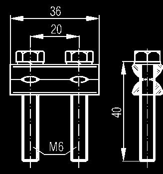 Copper cables with cross-section up to 35 mm² can be mounted on tape, using installation clamp ZM-1. Tape can be cut on required size need to fatten the pipe.