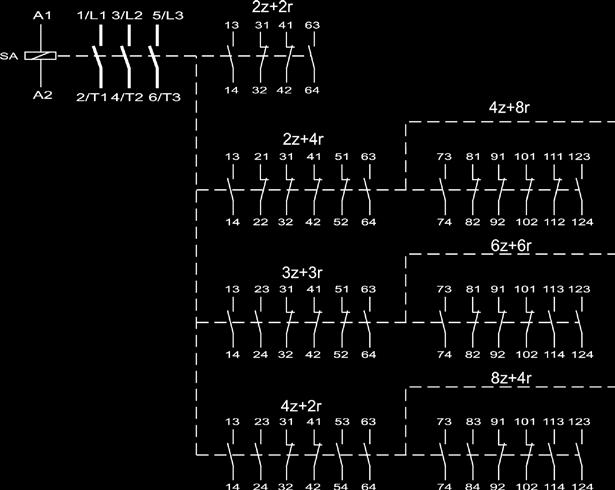 Aparatura / Switching equipment / Аппаратура Schemat elektryczny Wiring diagram Электрическая схема Wykonanie podstawowe łączniki wewnętrzne standardowe. Basic version standard internal switches.