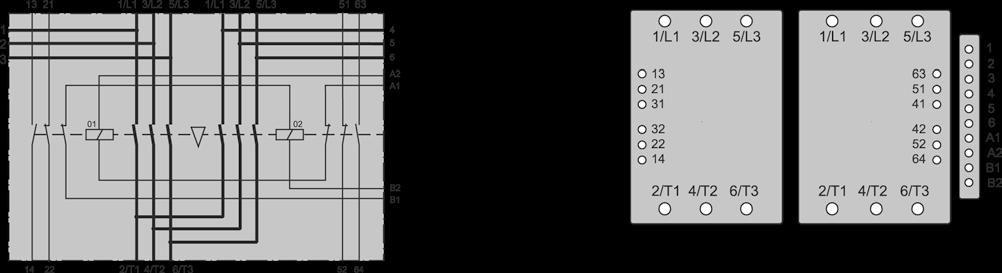 Aparatura / Switching equipment / Аппаратура Zasilanie podłączone od góry PSA...M 2z+2r PSA.