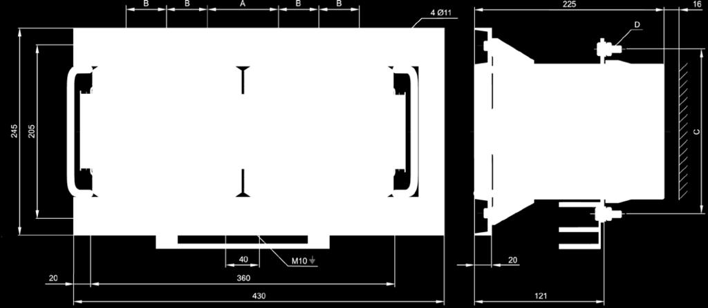 Aparatura / Switching equipment / Аппаратура Wymiary Dimensions Размеры / e / A B C D E G PSA 55M/75M/90M 50 42