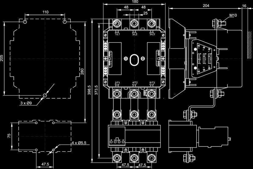 Aparatura / Switching equipment / Аппаратура Wymiary Dimensions Размеры SAP75M, SAP90M,