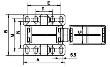 Wyposażenie obudów / Equipment of enclosures / Оснащение корпусов Uchwyty typu URE Zastosowanie: Do mocowania rur elastycznych RKR.