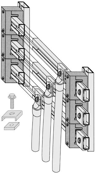 Szyny zbiorcze i ich montaż / Busbars / Сборные шины и их монтаж 315/630 A System PMC 315-630 System PMC 315-630 Система PMC 315-630 Szyna miedziana PMC 315 lub PMC 630 Copper busbar PMC 315 or PMC