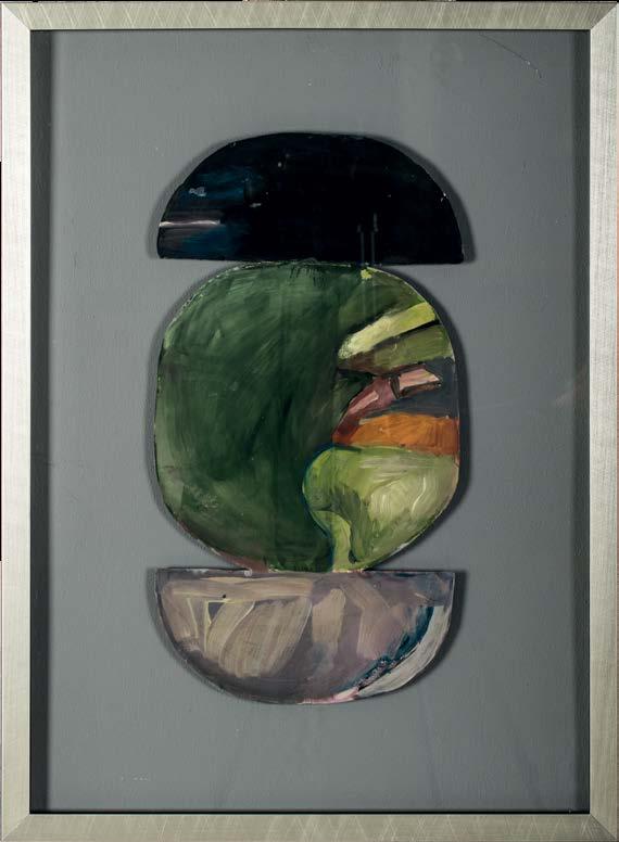 36. Jan BERDYSZAK (1934 Zawory 2014 Poznań) Kompozycja geometryczna, 1962 olej, gwasz, papier; 46,5 x 24,5 cm; sygn. i dat.