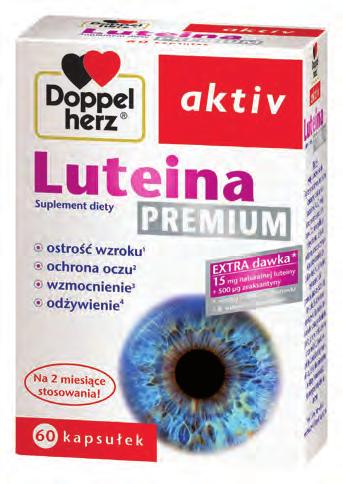 NA OCZY Owoc borówki czarnej 300 mg Bioflawonoidy cytrusowe 30 mg Luteina 3 mg Cynk 3 mg 30% Witamina A 400 µg 50% Składniki zawarte w owocach borówki wpływają na poprawę mikrokrążenia w gałce