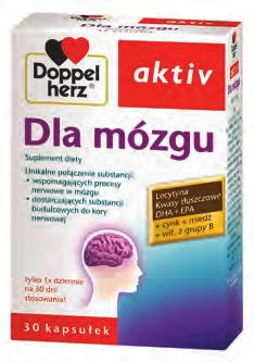 MÓZG, PAMIĘĆ, KONCENTRACJA Dzienna porcja (1 kapsułka) Ilość %RWS zawiera: Lecytyna sojowa 500 mg Olej z łososia, w tym min.