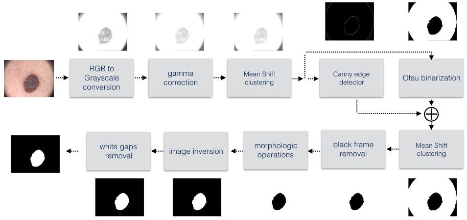 Study and Adjustment of Dermoscopic Image Processing Algorithms 37