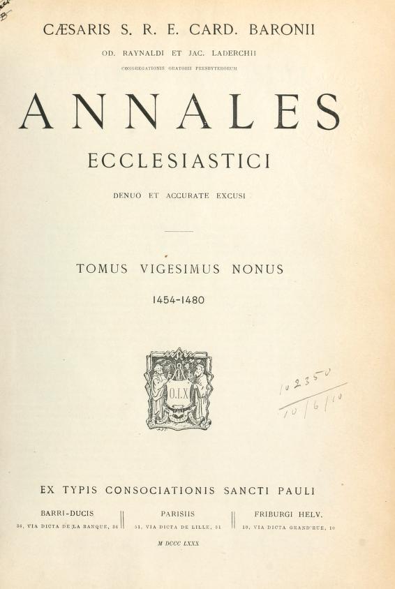 11) P. Ferdinandus Cavallera SI, Thesaurus doctrinae catholicae ex documentis Magisterii ecclesiastici. 12) Sac.