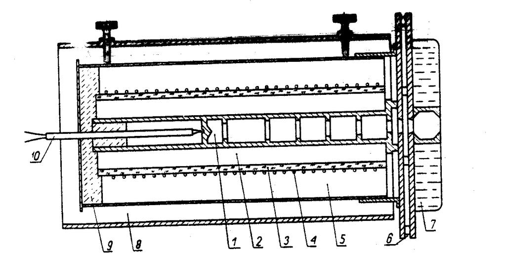 Model CDC 1-wnęka, 2- termostat, 3-rura ceramiczna, 4-grzejnik, 5-izolacja cieplna,