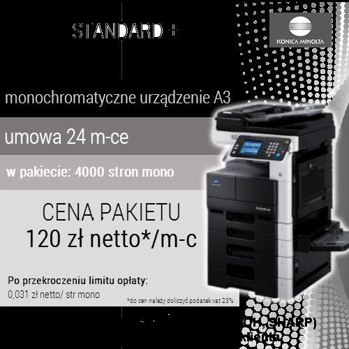 PAKIET STANDARD + C35 opłata miesięczna - 80 zł netto/m-c W pakiecie: 1000 str./mono 200 str.