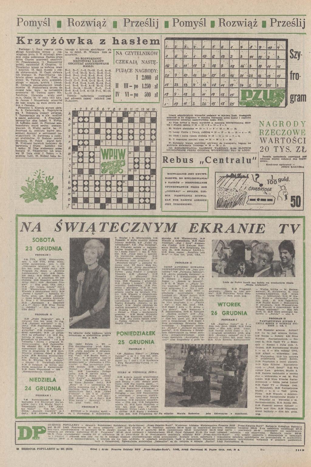 Pomyśl Ro\vąż Prślj Pomyśl Roąż Prślj Kryżóka hasłm Zo sa;ra rym którym y sę llkgo Klaudusa sł;"jlla ro lamngo co d7lń 30 Wsąc łoż go tvoa l W mtolog snujków klj rka t>odm Hadsu pr PO ROZWĄZANU którą