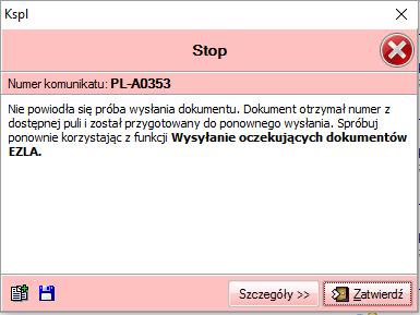 V wysłany do ZUS dokumenty w trybie online. Otrzymano informację o poprawnej transmisji, jednakże próba zapisu takiej informacji nie powiodła się.