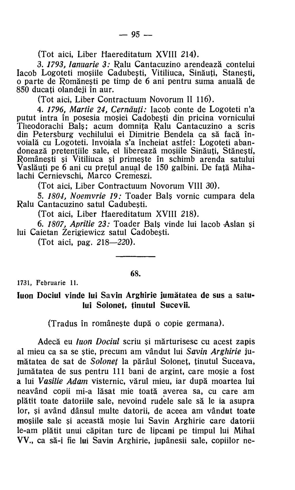 95 (Tot aici, Liber Haereditatum XVIII 214). 3.