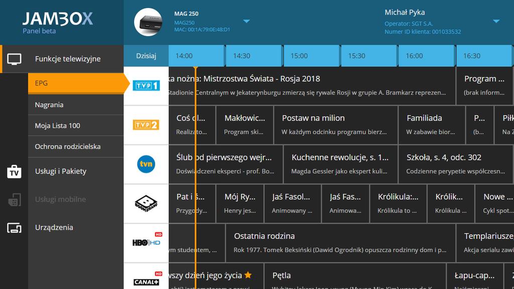 6. DODATKOWE FUNKCJE JAMBOX PANEL NOWE MOŻLIWOŚCI KORZYSTANIA Z TELEWIZJI JAMBOX JAMBOX Panel umożliwia zarządzanie Twoimi usługami z poziomu komputera, smartfona i tabletu.