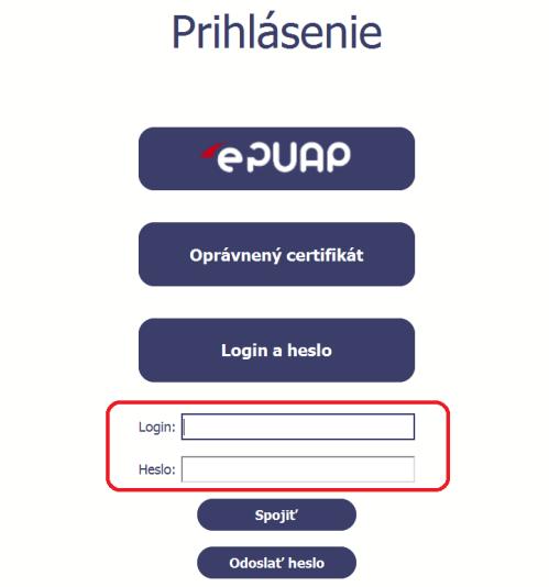 1.3. Prihlasovacie meno a heslo Ak ste prijímateľ, ktorý nie je z Poľska, alebo prihlásenie do systému pomocou dôveryhodného profilu nie je možné v dôsledku nedostupnosti platformy epuap, je v